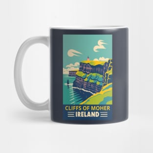 A Vintage Travel Art of the Cliffs of Moher - Ireland Mug